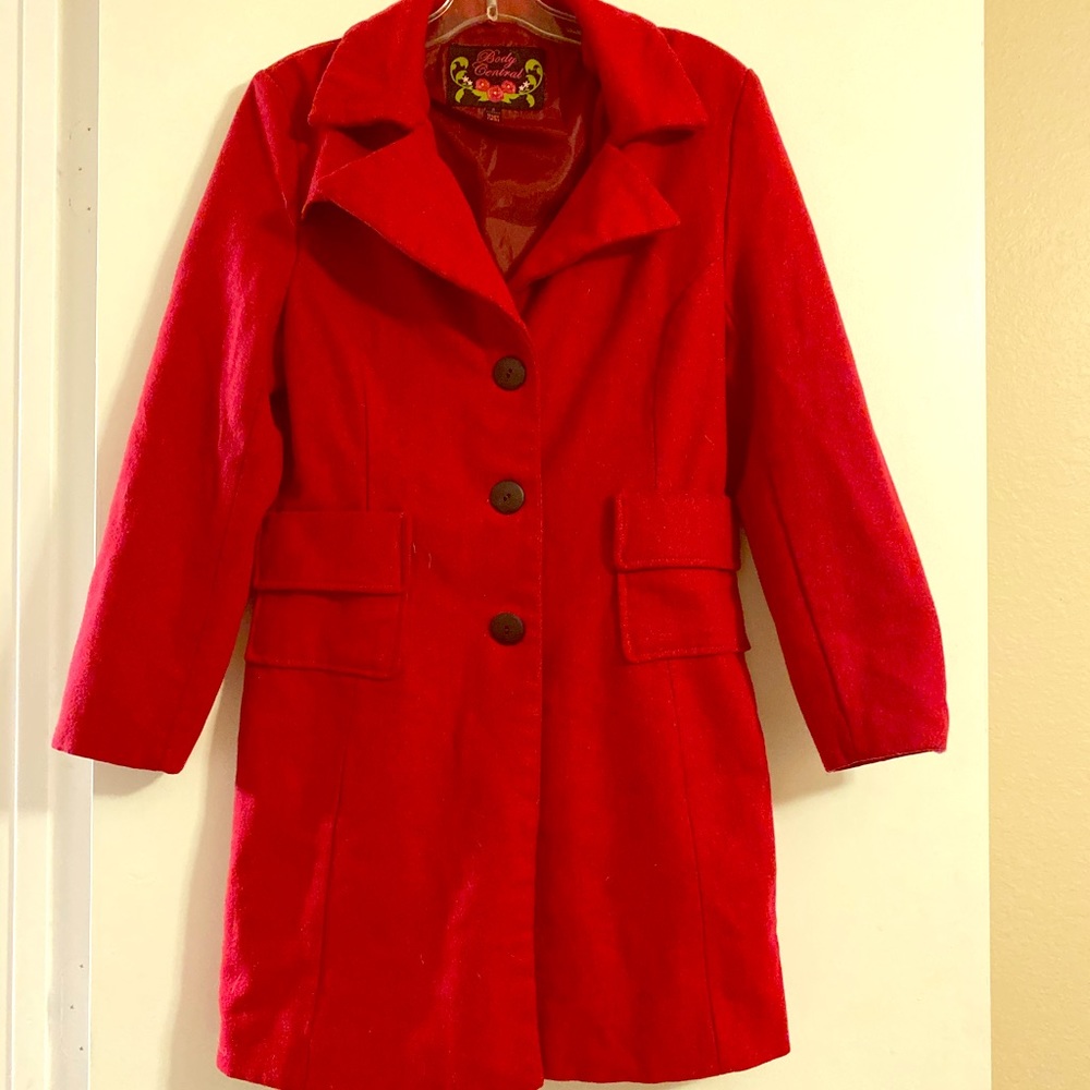 Red pea coat!